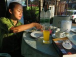 Having 1st breakfast in Yangon